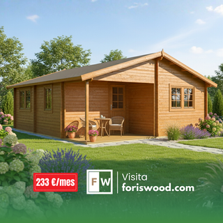 Casa de madera 46m2 con 2 hab. (Extras incluidos)