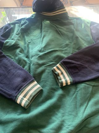 Sudadera Campus Verde y Azul con capucha