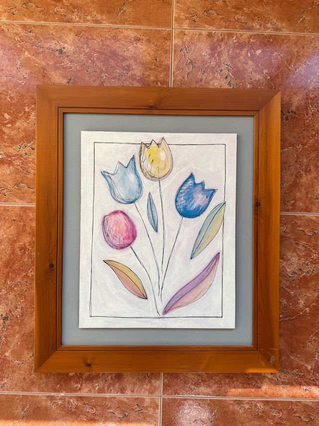Quadro di fiori dipinto a mano