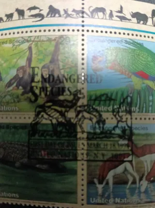 Lotto 1984 francobolli animali in via estinzione