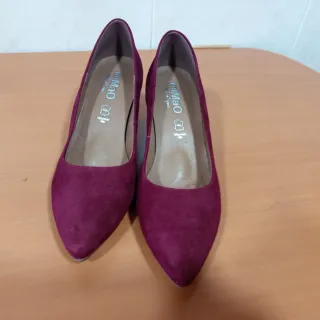 Zapatos tacón granates