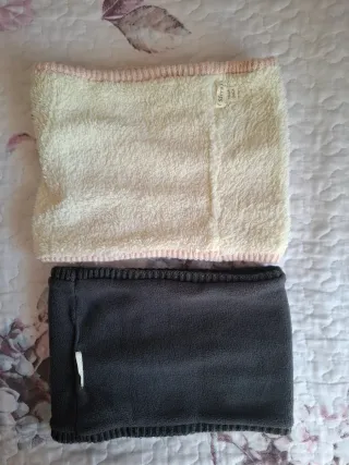 Bufandas para niña (gris y rosa)