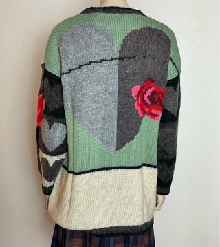 Maglione alpaca jacquard fatto a mano