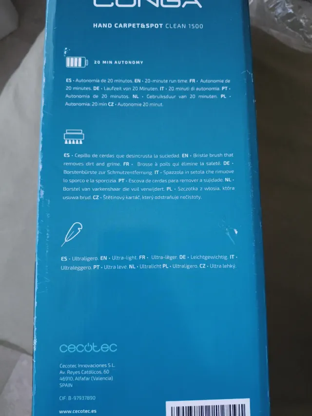 Aspiradore Conga Hand Carpet Clean 1500