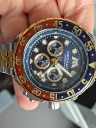 Reloj MEGALIT Cronógrafo Azul y Dorado