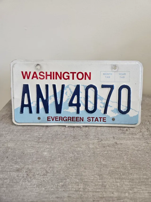 Targa di immatricolazione Washington ANV4070