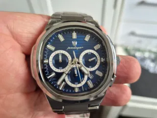 Reloj Precioso Azul Cronógrafo