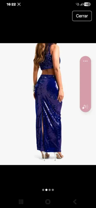 Vestido largo lentejuelas azul/morado