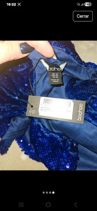 Vestido largo lentejuelas azul/morado