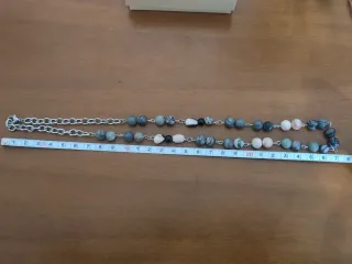 Collana Acciaio con Pietre Grigie e Rosa