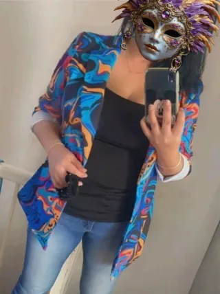 Blazer estampado multicolor Talla XS