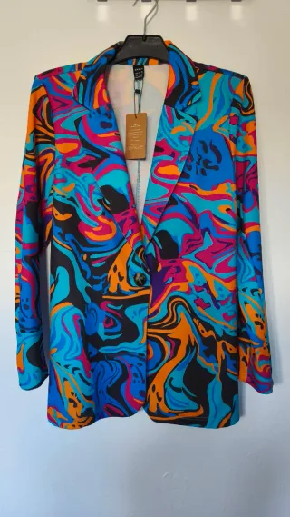 Blazer estampado multicolor Talla XS