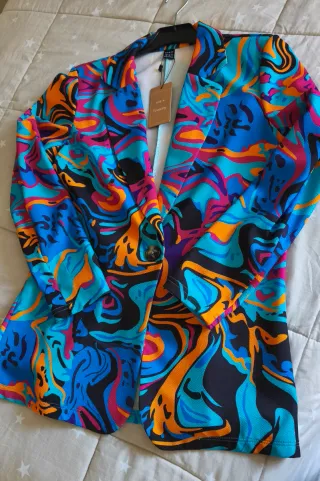 Blazer estampado multicolor Talla XS