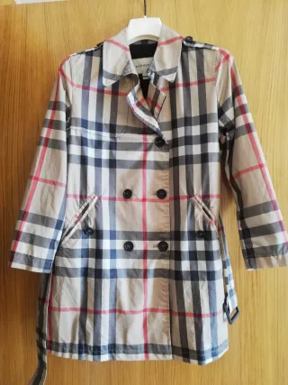 Gabardina Burberry Cuadros Beige Multicolor