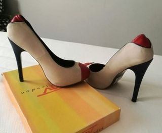 Zapatos de tacón Blanco Shoes tricolor