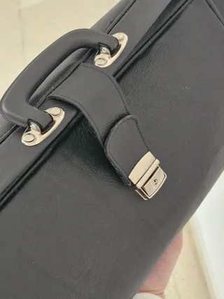 Bolso Médico Cuero Vintage Negro