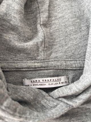 Vestido Sudadera Zara Gris XS