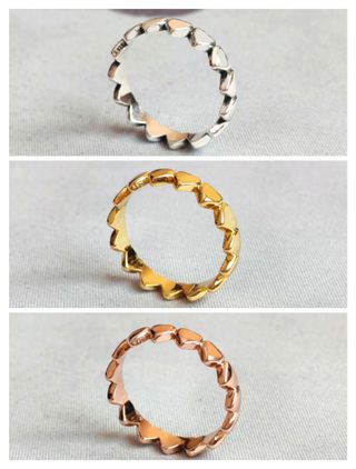 Conjunto anillos amor y corazones