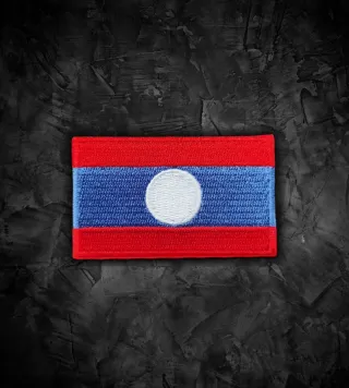 Laos 🇱🇦 Parche bandera termoadhesiva