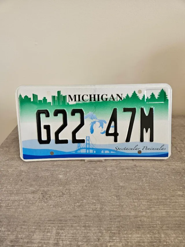 Targa di immatricolazione Michigan G22-47M