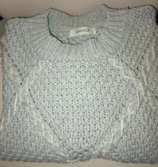 Jersey gris y blanco talla L