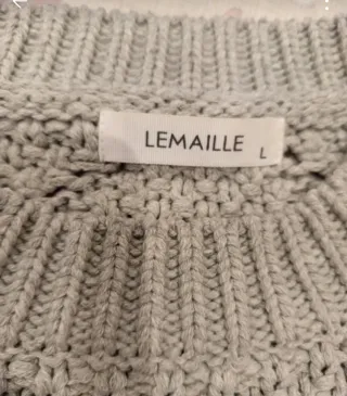 Jersey gris y blanco talla L