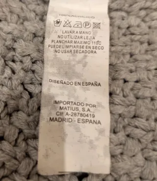 Jersey gris y blanco talla L