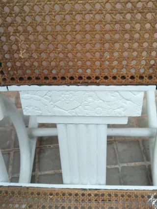 Coppia di Poltrone Sdraio Art-Deco in Rattan e Legno