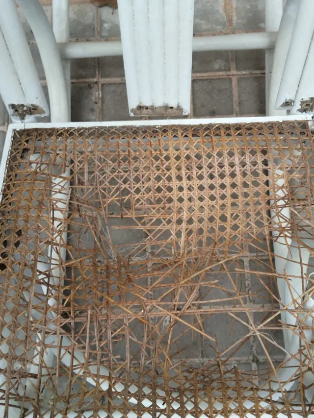 Coppia di Poltrone Sdraio Art-Deco in Rattan e Legno