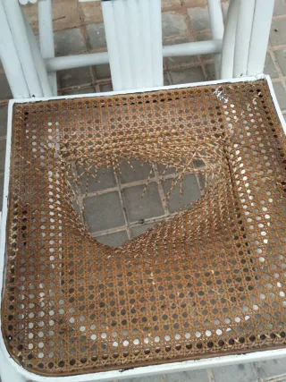 Coppia di Poltrone Sdraio Art-Deco in Rattan e Legno