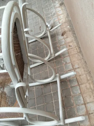 Coppia di Poltrone Sdraio Art-Deco in Rattan e Legno