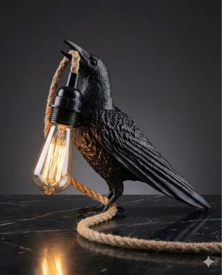 Lampada Corvo Nero con Corda