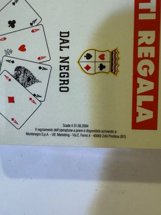 Coppia mazzi carte Dal Negro Amaro Montenegro