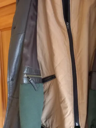 Chaquetón de piel marrón hombre Chaleco interior.