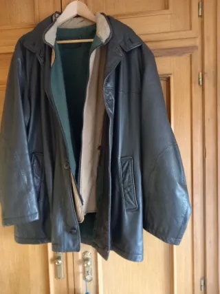 Chaquetón de piel marrón hombre Chaleco interior.