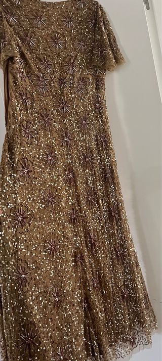 Vestido Zara lentejuelas champagne