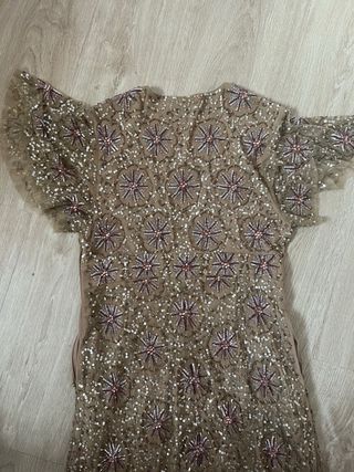 Vestido Zara lentejuelas champagne