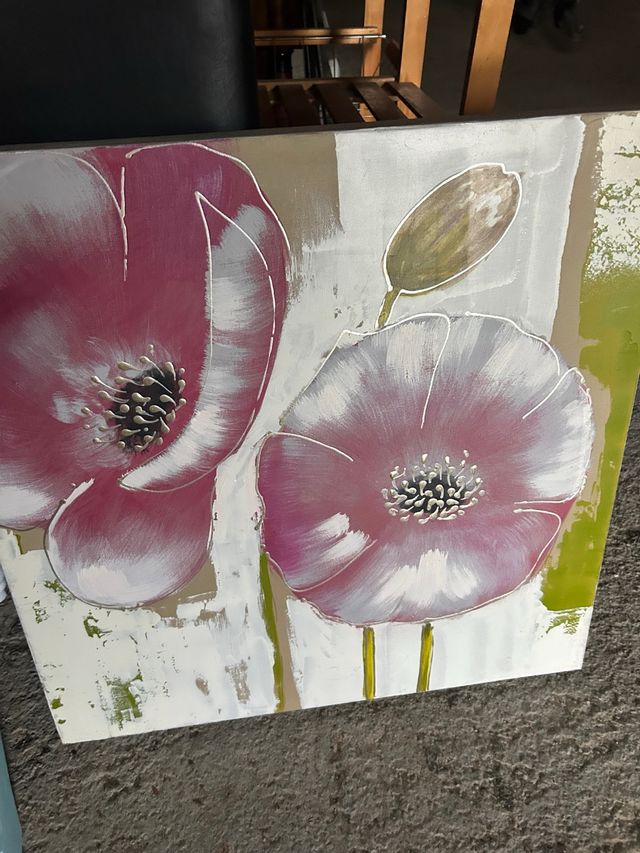 Cuadro Flores Rosas y Verdes