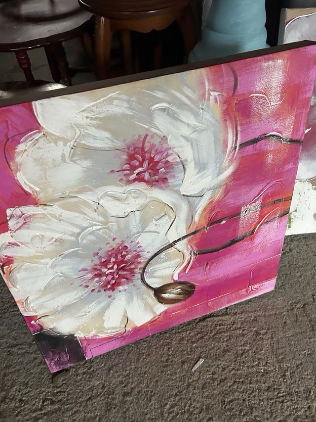 Cuadro Flores Rosas y Verdes