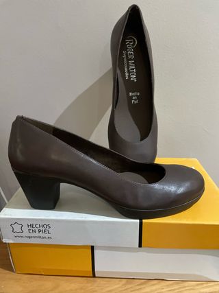 Zapatos Roger Milton Marrones Piel Talla 38
