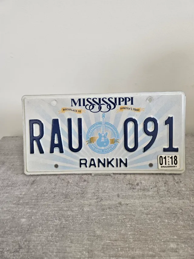 Targa di immatricolazione Mississippi RAU 091