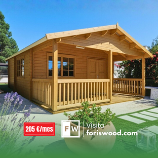 Casa de madera 46,2 con porche (Extras Incluidos)
