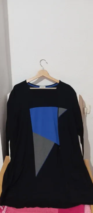 Vestido Gina Laura Negro y Azul  y leggins