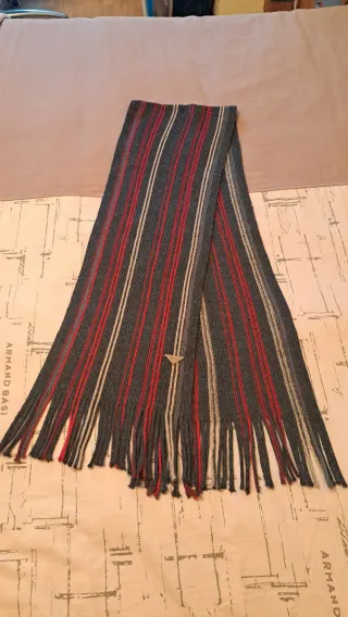 Bufanda Privata rayas gris ,granate,rojo beig