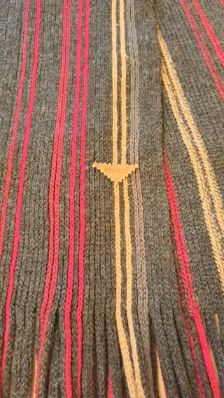 Bufanda Privata rayas gris ,granate,rojo beig