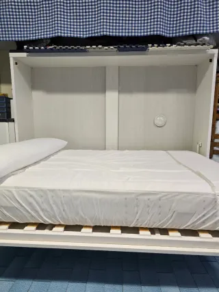 Cama Matrimonio Abatible Blanca