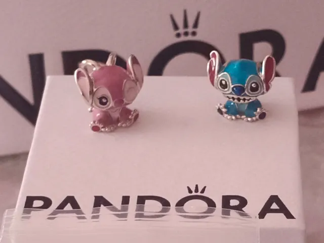 Pack Charms Lilo Stitch Rosa y Azul Plata 925