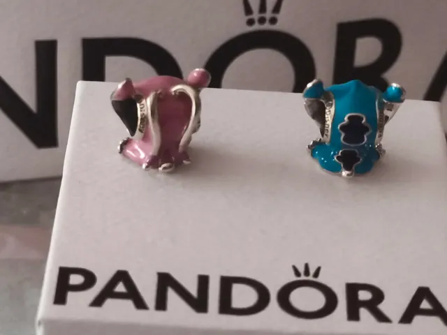 Pack Charms Lilo Stitch Rosa y Azul Plata 925