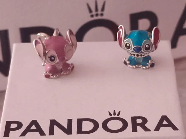 Pack Charms Lilo Stitch Rosa y Azul Plata 925