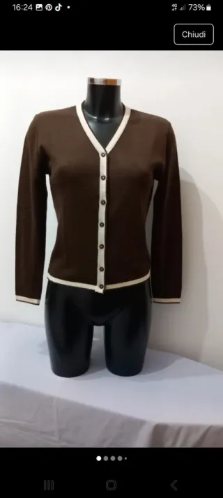 Giacca cardigan donna marrone